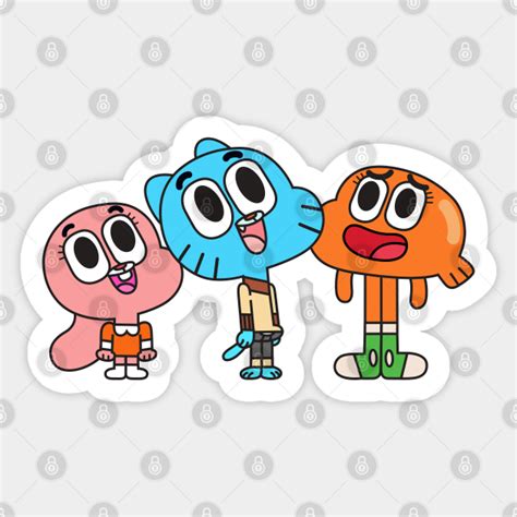 Gumball Darwin Anais - Gumball And Darwin - Sticker | TeePublic