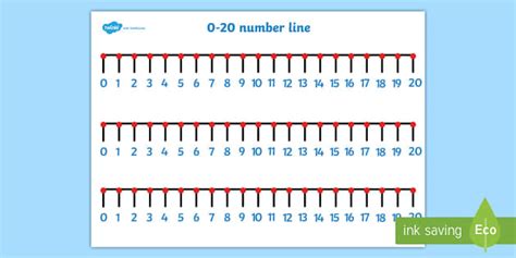 Numbers 0 to 20 on a Line - Maths Counting Resource - Twinkl