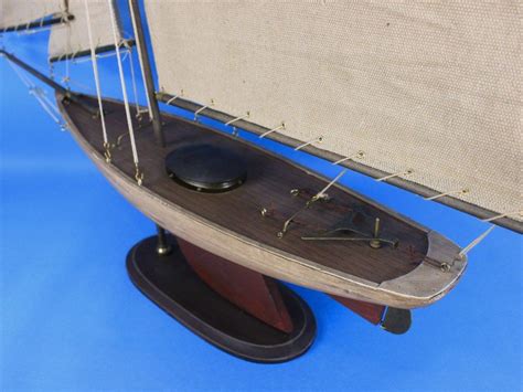 Buy Wooden Rustic Bermuda Sloop Model Sailboat Decoartion 30in - Model Ships