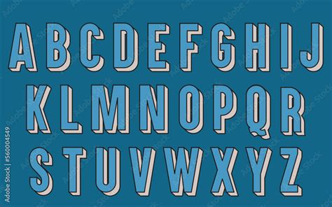 Blue alphabet letters font, Retro Alphabet, Vintage letters font Stock Vector | Adobe Stock