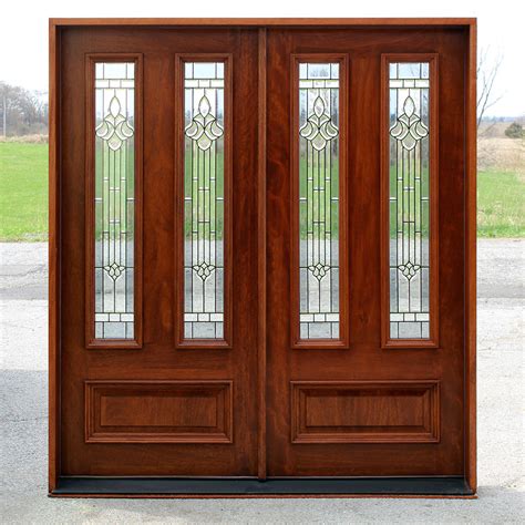 Exterior Double Doors - Solid Mahogany Wood Double Doors