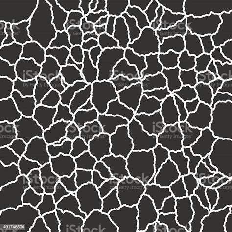 Cracked Pattern Background On Black Stock Illustration - Download Image Now - 2015, Abstract ...