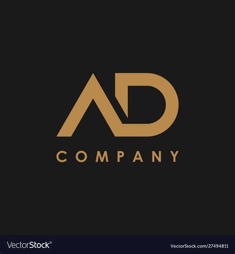 Letter a and d logo design template Royalty Free Vector