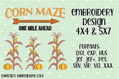 CORN MAZE EMBROIDERY DESIGN