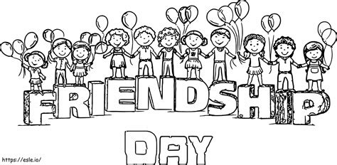 Scaled Friendship Day coloring page