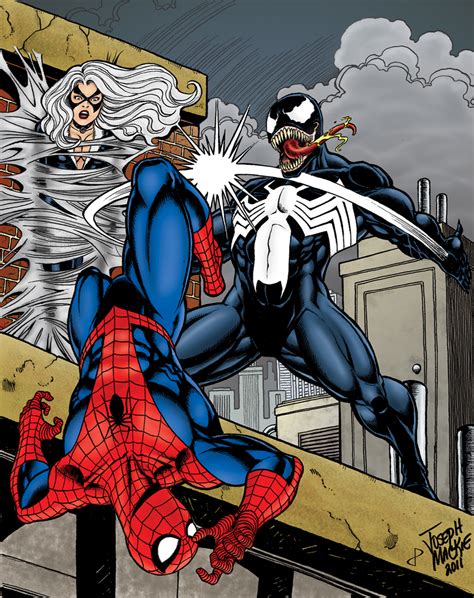 Spidey and Black Cat vs Venom by statman71 on DeviantArt