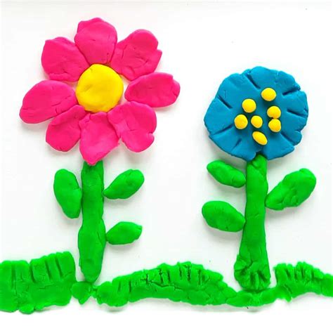 Play Dough Flowers Fine Motor Activity - My Bored Toddler