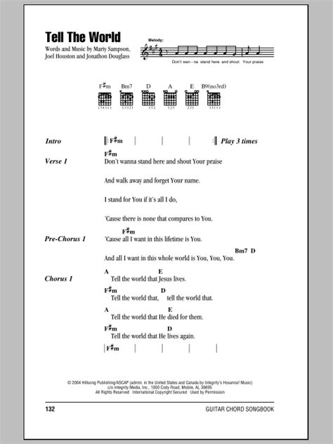 Tell The World by Hillsong United - Guitar Chords/Lyrics - Guitar ...