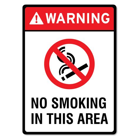 No Smoking Signs Printable Area