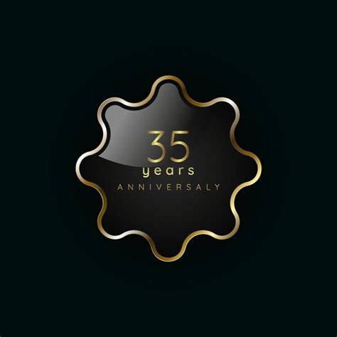 35 years anniversary Luxury gold element, button, symbol, Golden button and premium banner on ...