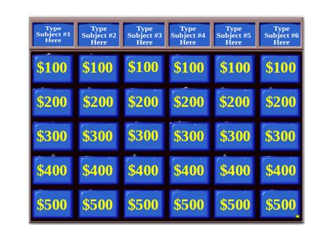 Jeopardy Powerpoint Game Template With Sound | PDF Template