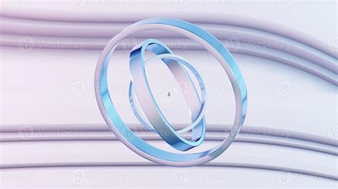 Three rings of silvery metal isolated on white background. Abstract ...