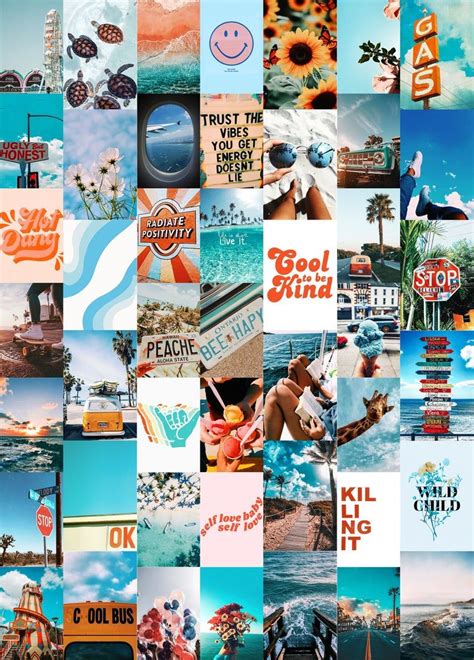 Summer Blues Wall Collage Kit (Digital Download) | Photo Wall Collage, Aesthetic Collage Kit ...