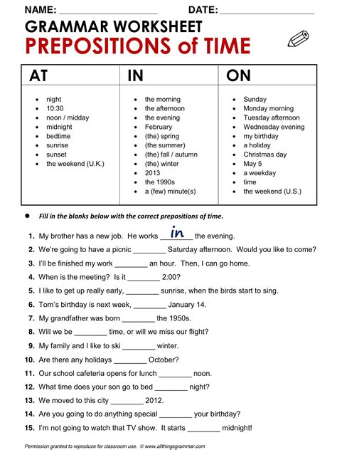 Grade 10 Grammar Exercises