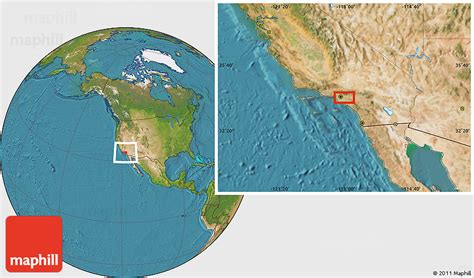 Satellite Location Map of the Area around 34° 0' 57" N, 118° 4' 29" W