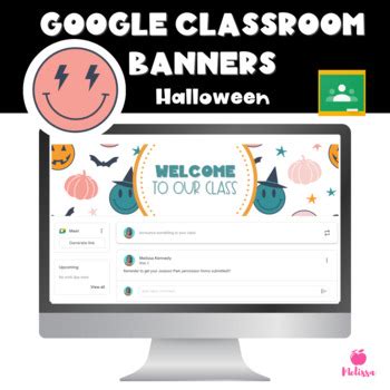 Google Classroom Headers | Retro Halloween Smiley Face Banners | TpT