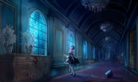 Rem in a Mystical Hallway - Re:Zero HD Anime Wallpaper by 琳_努力修炼