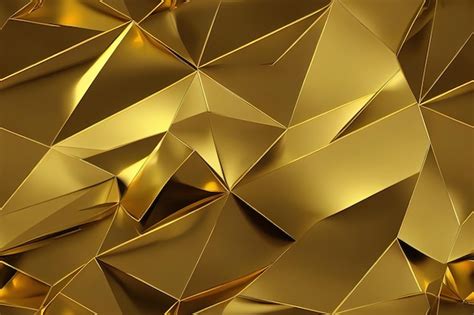 Premium Photo | Abstract geometric gold color background polygon low poly seamless pattern 3d render