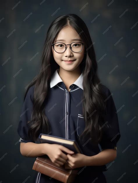 Premium AI Image | Beautiful young lady teacher holding books short ...