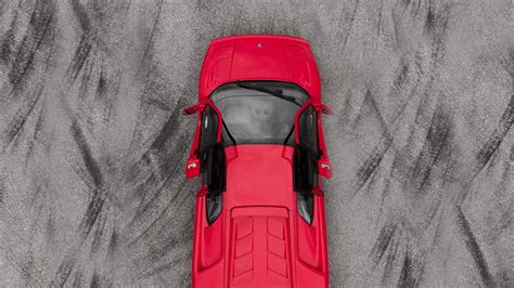 Download wallpaper 1920x1080 sports car, car, red, aerial view full hd ...