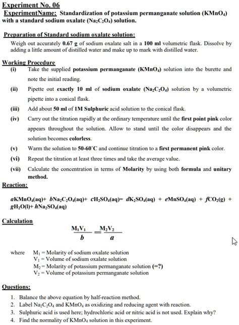 😝 Oxalic acid and potassium permanganate reaction equation. Oxidation. 2022-10-21