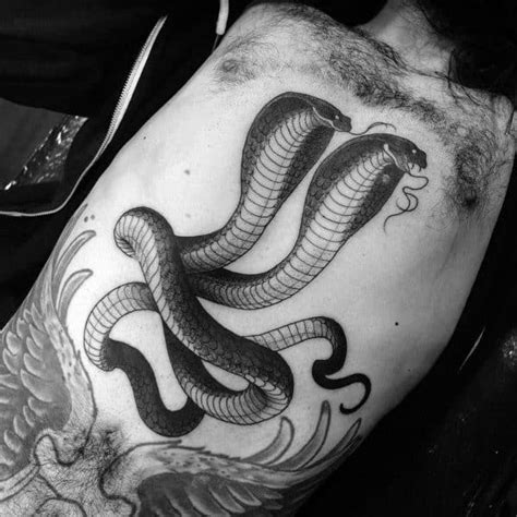 30 Two Headed Snake Tattoo Ideas For Men - Serpent Designs