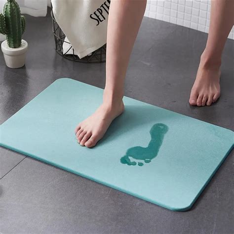 1pc Car Foot Mat Diatomite Cushion Bath Mat Anti slip Super Absorb Dry Water Absorption Mats ...