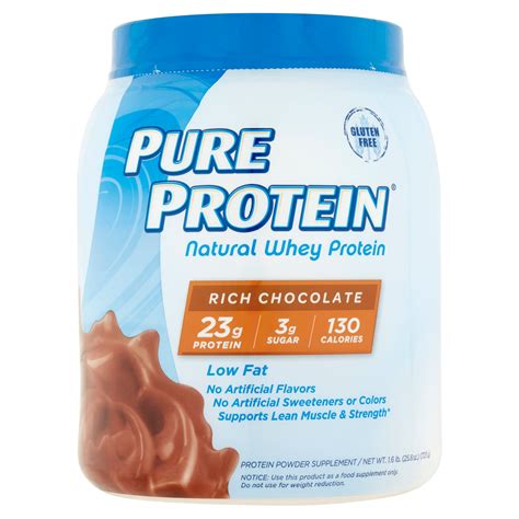 Pure Protein Natural Whey Protein Powder, Rich Chocolate, 23g Protein, 1.6 Lb - Walmart.com