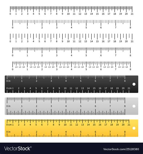 Measuring rulers school ruler metric scale Vector Image