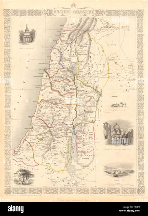 ANCIENT PALESTINE. 12 tribes of Israel. Levant Jordan. TALLIS & RAPKIN ...