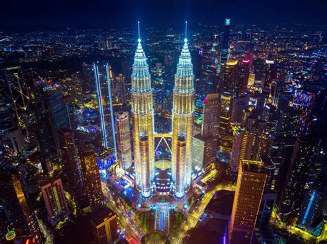 Aerial View of Kuala Lumpur City at Night,Malaysia Stock Image - Image ...