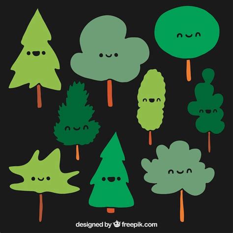 Free Vector | Cute trees