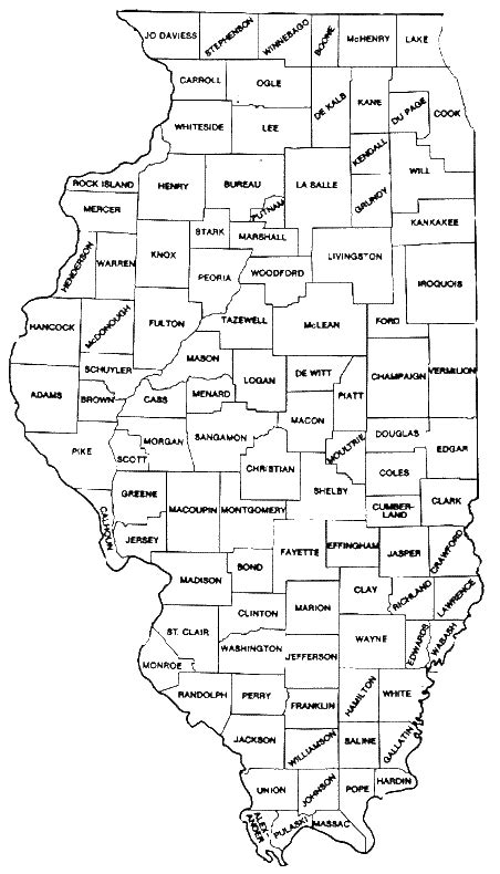 Illinois Counties Map – Access Genealogy