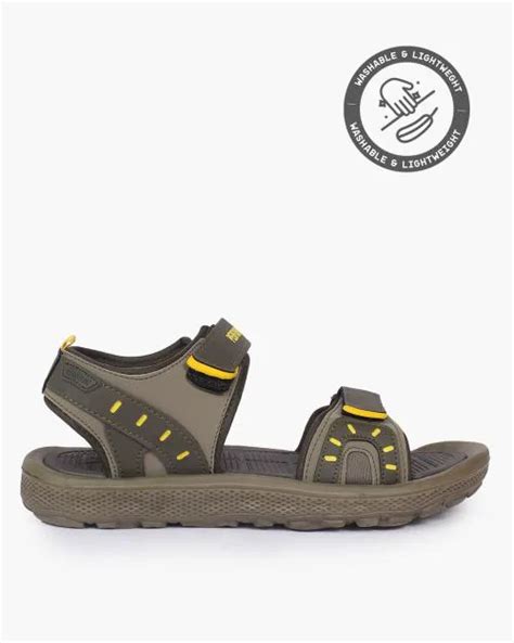 Buy Men Dual-Strap Sandals with Velcro Closure Online at Best Prices in ...