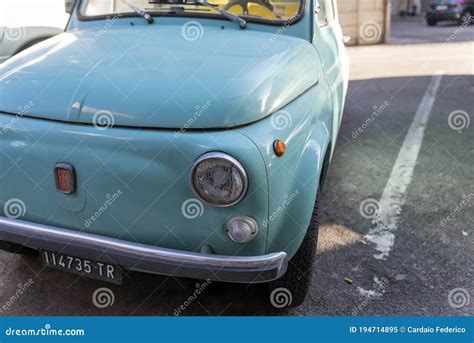 Detail of a Light Blue Vintage Fiat 500 Editorial Image - Image of design, fiat: 194714895