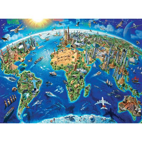 Ravensburger World Landmarks 300 Piece Map Puzzle by JR Company