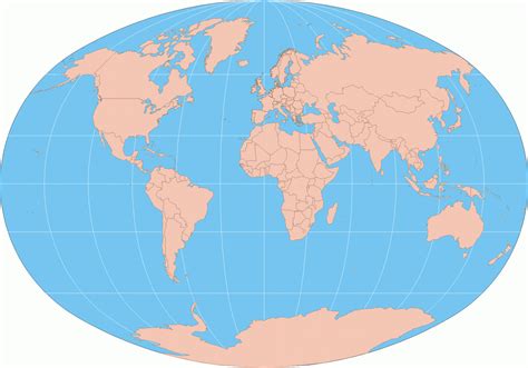 Simple Printable World Map