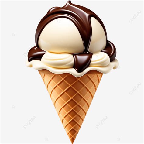 Chocolate Vanilla Ice Cream Cone, Illustration, Element, Chocolate PNG ...