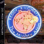 Vintage Reddy Kilowatt Sign: The Mighty Atom Collectible Neon Americana