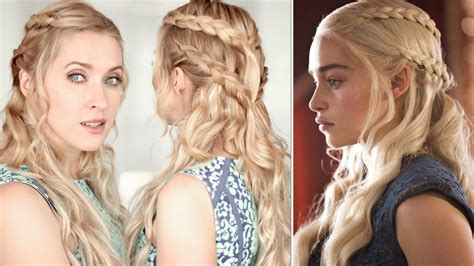 Game of Thrones hair tutorial: Khaleesi/Daenerys braid hairstyle - YouTube