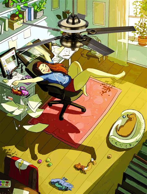 a person sitting at a desk in front of a computer on top of a rug
