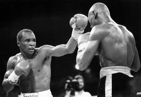 Sugar Ray Leonard challenges Marvelous Marvin Hagler for the WBC (and lineal) middleweight title ...