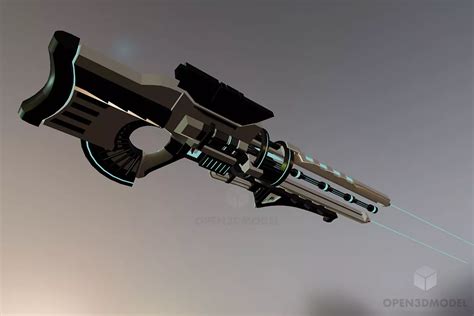 Railgun Futuristic Gun Free 3d Model - .Blend, .C4d, .Dae, .Fbx, .Max - Open3dModel