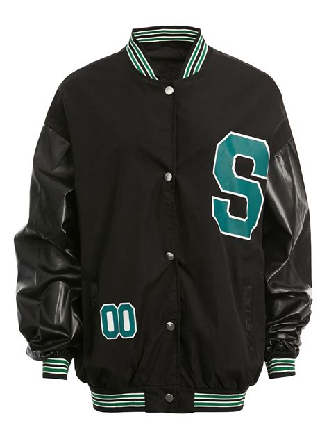 2022 Oversized Logo Varsity Jacket Black M In Jackets & Coats Online ...