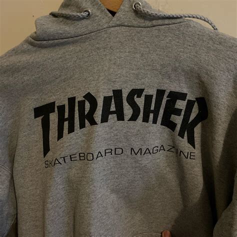 Thrasher Hoodie Grey Authentic Thrasher Skateboard... - Depop