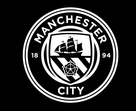 Manchester City Football Club Logo Symbol White And Black Design ...