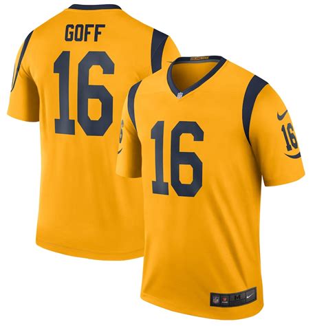 Men's Nike Jared Goff Gold Los Angeles Rams Color Rush Legend Player Jersey