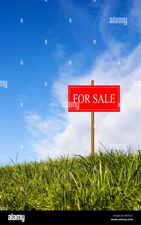 land for sale sign on grass, concept Stock Photo - Alamy