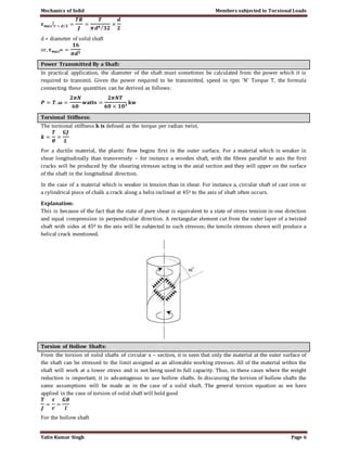 Torsion of circular shafts | PDF