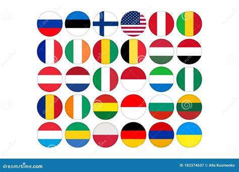 World Circular Flags Collection. Big Set. 30 High Quality Clean Round ...